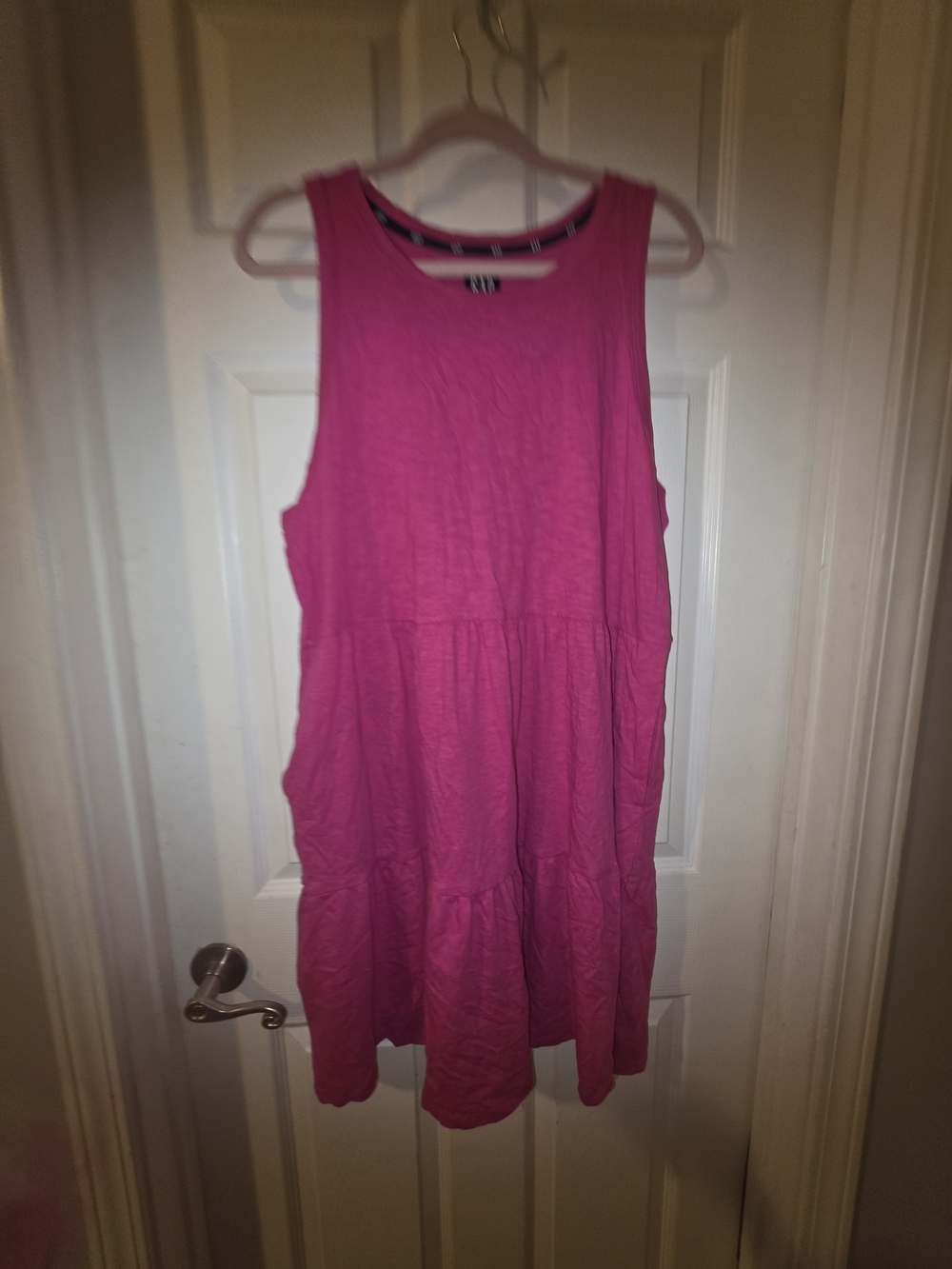 Nwt Womens Size Xl GAP Sleeveless Tiered Dress - Bright Pink